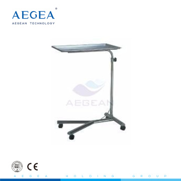 AG-SS008 réglable en hauteur plateau en acier inoxydable support hôpital simple mayo table